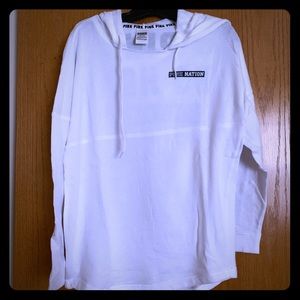 PINK Victoria's Secret Tops - VS PINK Nation thin white hoodie; size XS PINK Victoria's Secret Tops - VS PINK Nation thin white hoodie; size XS